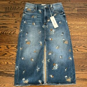 NWT DRIFTWOOD DENIM EMBROIDERED SKIRT